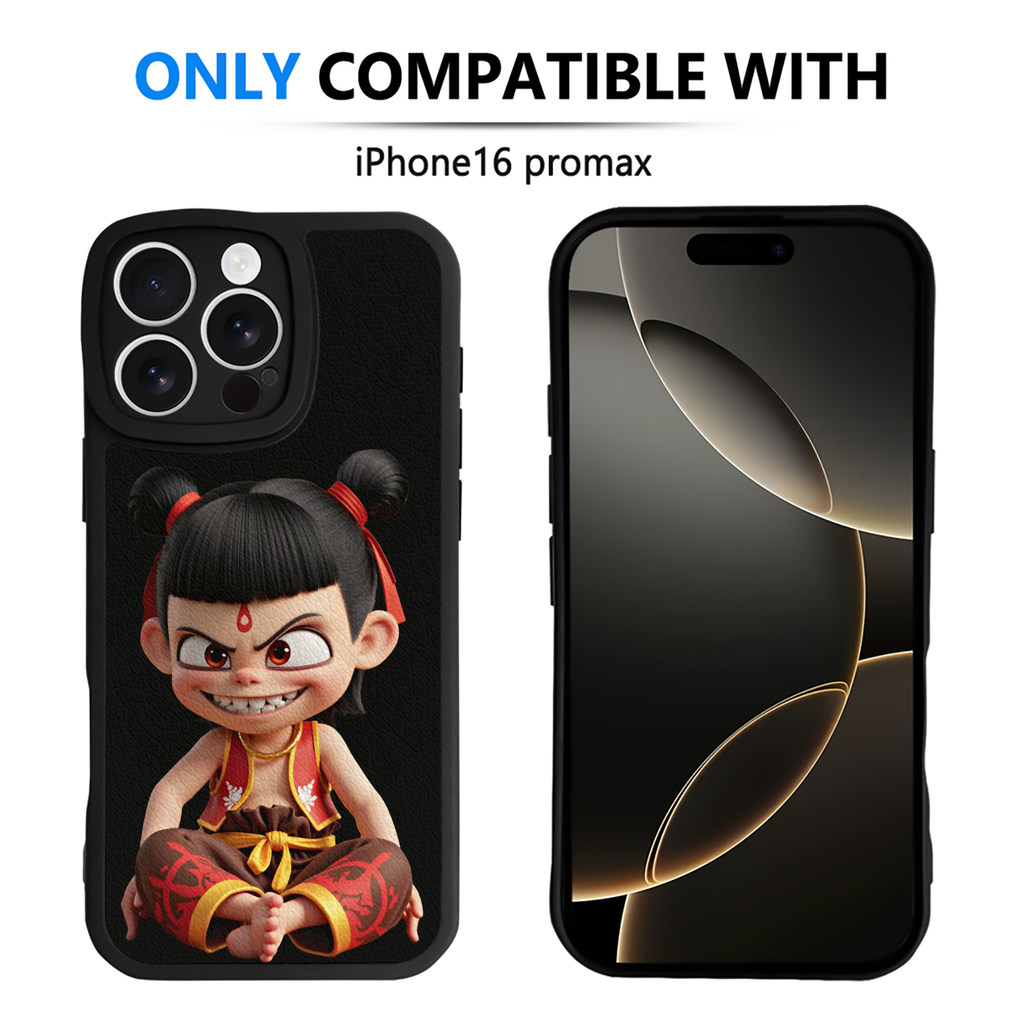 （画像用） Ne Zha 2 ナタ 魔童の大暴れ 【iPhone 16シリーズ対応】シリコンスマホケース（レザー調） 材質：シリコン